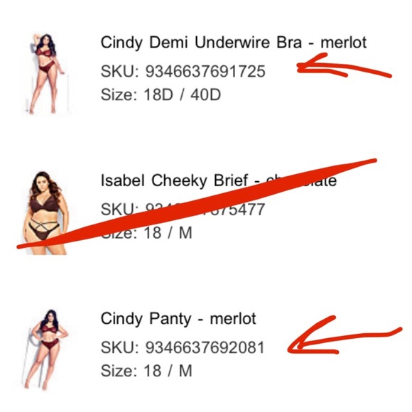 2 Piece Merlot Bra and Panty Set - Picture 15 of 16